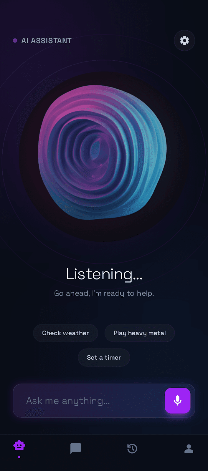 AI-powered app en smart assistant mockup
