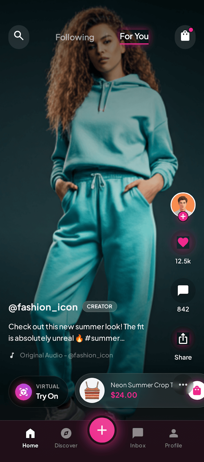 E-commerce en social commerce app mockup